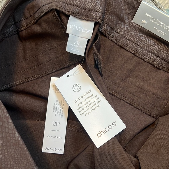 Chico’s So Slimming Brigitte Slim Ankle Pants reptile print - Picture 8 of 15